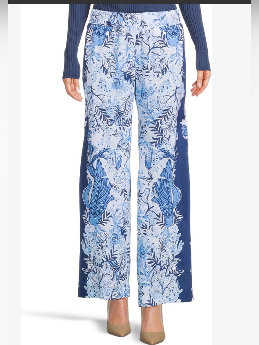 Lilly Pulitzer Bal Harbour Palazzo Pants XXL NWT Bonaire Blue Just A Little Koi